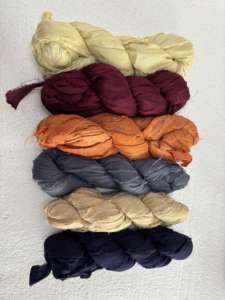 ริบบิ้นไหมซารีรีไซเคิลหลากสี ฉีกมือเป็นเส้นด้าย ใช้ในงานทำเครื่องประดับ งานทอผ้า ห่อของขวัญ งานฝีมือสไตล์โบโฮ เป็นมิตรต่อสิ่งแวดล้อม - Product Image 2