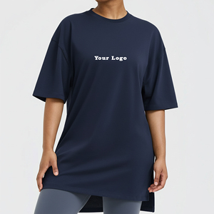 เสื้อยืดผู้หญิงทรงหลวมสไตล์สตรีทแวร์ลำลองสำหรับฤดูร้อน ตกแต่งด้วยลายปัก คอทรงกลม ผ้าฝ้าย 100% ทรงปกติ - Product Image 1