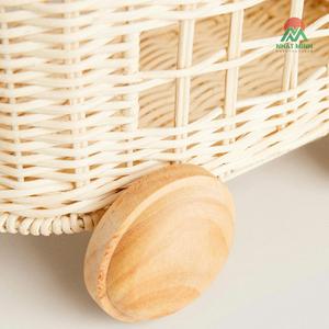Adorable Elegant Rattan Toy Trolley Natural Rattan Kids Trolley for Nursery Handmade High Quality Rattan Baby Trolley - Product Image 3
