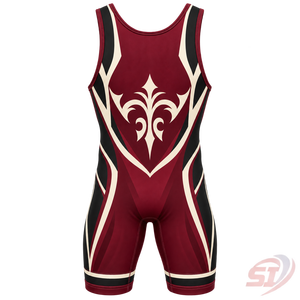 OEM Wine Crest Wrestling Singlet Custom Design <b>Men's</b> Youth Sublimated Mat Uniform Powerlifting <b>Bodysuit</b> Supplier - Product Image 2