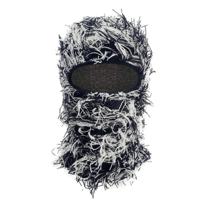 Pasamontañas Unisex de Acrílico con Efecto Desgastado y Peludo, Diseño Personalizado, Tejido Holgado, Máscara de Esquí, Cubre Rostro Completo, Venta al por Mayor - Product Image 1