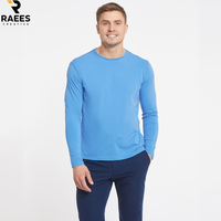 T-shirt à manches longues à col rond uni pour homme, tissu en toile de haute qualité, respirant, service OEM, vente en gros