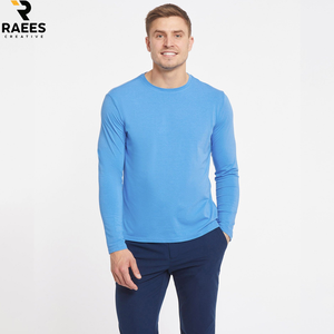 Plain <b>Blank</b> Design Long Sleeve O-Neck T-Shirt Men's High Quality <b>Canvas</b> Fabric Breathable OEM Service Wholesale - Product Image 2
