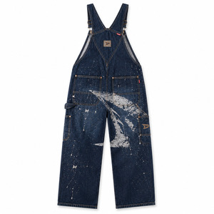 Splattered Ink <b>Workwear</b> <b>Trousers</b> Slouchy Hip Hop Urbanwear Denim Jumpsuit With Personalized Logo Embroidery - Product Image 3