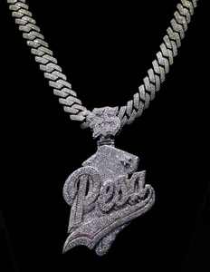 <b>Custom</b> Cursive <b>Name</b> Pendant with Lion Head Bail & Cuban Chain Full Diamond CZ Script <b>Necklace</b> Hip Hop Jewelry 925 Silver - Product Image 2
