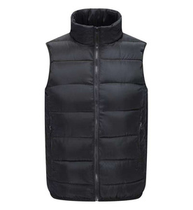 Chaleco Acolchado Naranja para Hombre, Cuello Alto, Cierre Frontal con Cremallera, Cortavientos, Informal, Ropa de Invierno, Color Sólido, Corte Regular, Poliéster/Algodón - Product Image 2