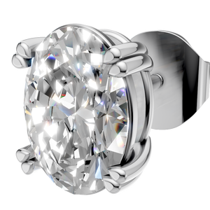 Bijoux de luxe, testeur de diamants, prix de gros, D Oval Moissanite, serti de diamants, boucles d'oreilles classiques en or 14 carats, fermoir à vis, cadeau - Product Image 2