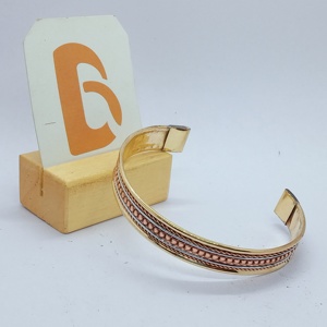 Gold Plated Cuff <b>Bracelet</b> and Bangles with <b>Copper</b> Alloy Layers Vintage Design Unisex Fashion Jewelry Gift - Product Image 2