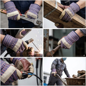 Gants de travail en cuir de buffle durable, haute qualité, pour travaux de construction, usage industriel et sécurité. - Product Image 4