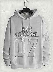 เสื้อฮู้ดดี้ HQR Apparel สีขาวสำหรับฤดูหนาว แบบ unisex พร้อมลายพิมพ์หมายเลข 07 กระเป๋าจิงโจ้ ผ้าฟลีซหนานุ่ม บริการ OEM - Product Image 3