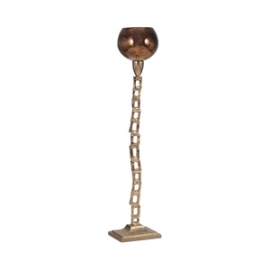Support de bougie géométrique en aluminium moulé en gros • Pilier en bronze industriel à motif ruban - Product Image 4