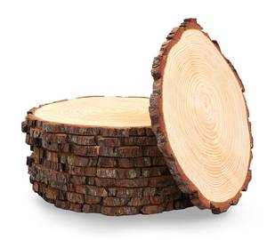 Rustic Handmade Wooden Coasters for Cups and Mugs, Natural Wood <b>Drink</b> Mat Set for Coffee, Tea, Beverages, Glasses, Dining Tables - Product Image 1