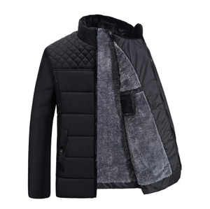 Blouson matelassé pour homme, violet et noir, coupe-vent, épais, hiver, décontracté, col montant, fermeture éclair, coupe régulière - Product Image 6