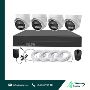 ชุดกล้องวงจรปิด Sudex 1LFA2 Tuya PoE NVR 8CH 4MP 5MP 8MP กล้องโดมสีเต็มรูปแบบ พร้อมไมโครโฟน ใช้ได้ทั้งภายในและภายนอกอาคาร สำหรับระบบรักษาความปลอดภัยภายในบ้าน - Product Image 1
