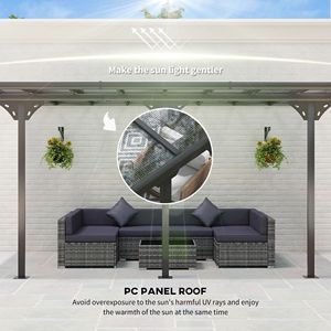 Pérgola Moderna para Exteriores con Estructura de Aluminio, Gazebo para Patio, Toldo de 14.5x10, Tela Resistente con Protección UV, Muebles Duraderos - Product Image 5