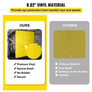 Schermo di Protezione per Saldatura in Vinile Ignifugo Giallo 6' X 6' con Telaio a 4 Ruote per Protezione durante la Saldatura - Product Image 3