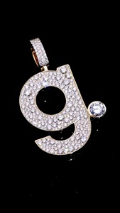 Custom Moissanite <b>Initial</b> Pendant 925 <b>Silver</b> 10K Gold Iced Letter <b>Necklace</b> Hip Hop Pendant Jewelry 5-6CT 2-inch for Certified - Product Image 3