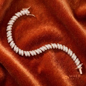 สร้อยข้อมือโซ่ทองคำชุบโรสโกลด์ประดับมอสซาไนต์ Maed Jewels IGI เครื่องประดับแฟชั่นฮิปฮอปสำหรับผู้หญิงผู้ชาย ของขวัญทันสมัย นิวยอร์กซิตี้ - Product Image 5