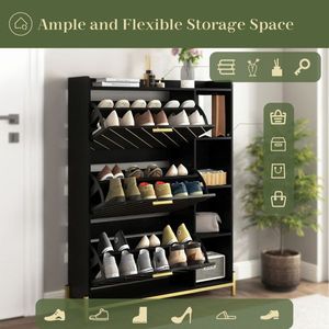 Mobiletto Portascarpe Moderno e Semplice in Metallo per Organizzazione e Stoccaggio in Casa e Soggiorno - Product Image 3
