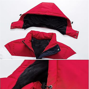 Veste matelassée unisexe en toile épaisse avec capuche patchwork, imperméable, coupe-vent, fermeture éclair, service OEM - Product Image 5