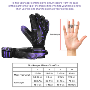 Gants de gardien de but professionnels en cuir respirant, à coutures robustes, ajustement sécurisé, antidérapants, avec fermeture auto-agrippante sur les doigts, pour usage intensif - Product Image 6