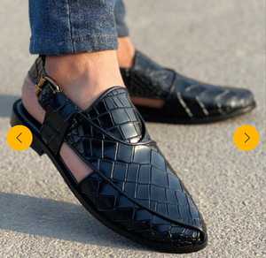 Sandalias de cuero hechas a mano para hombre, color negro, elegantes, a precio de mayorista y con MOQ bajo, sandalias hechas a mano de la mejor calidad. - Product Image 3