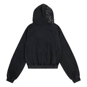 Custom Unisex Winter Digital Printing Pullover Fleece Eco-Friendly Rhinestone Oversized Lined Breathable <b>Polyester</b>/Cotton <b>Hoodie</b> - Product Image 2