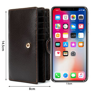 Cartera de Moda con Clip para Billetes y Tarjetero, Personalizable con Logotipo, para Hombre, de Cuero Genuino, Diseño de Diseñador - Product Image 2