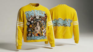 Camiseta Oversize para Hombre 2026, 100% Algodón, Estilo Urbano Hip Hop, Diseño de Logotipo Personalizado, Rayas en las Mangas, Cuello Redondo - Product Image 6