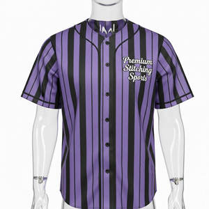 Venta al por Mayor de Material de Sublimación, Camisetas de Béisbol de Manga Corta, Tallas Grandes, Nombre del Equipo y Número Bordados, Logotipo, Ropa de Softbol - Product Image 1