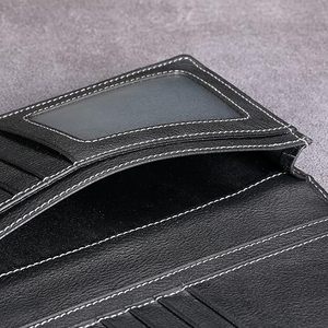 Cartera Larga y Ligera de Cuero Genuino para Hombre, Diseño de Logotipo Personalizado de Alta Calidad, Estilo Moderno, Servicio OEM, Fabricada en Fábrica - Product Image 2