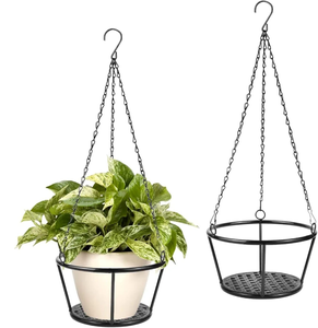 Jardinière suspendue en fer forgé, design simple, métal thermolaqué, artisanat décoratif pour la maison et le jardin, au prix le plus bas - Product Image 5