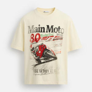 Camiseta Oversize de Algodón 100% Tejido Ecológico para Hombre OEM, Estilo Boxy, de Alto Gramaje, Streetwear Lavado - Product Image 1