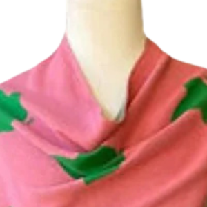 Chal tipo poncho AKA Ivy Leaf para mujer, bufanda de punto suave, elegante y ligera, en rosa y verde, para invierno. - Product Image 4
