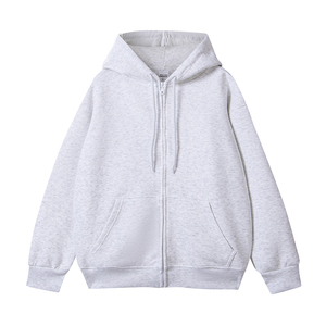 Comfortable Thick Cotton Blend <b>Zip</b> Hoodie Men Soft Touch Base Layer Full <b>Fastener</b> Long Sleeve Hooded Top - Product Image 4