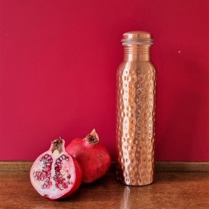 Pure Copper Water <b>Bottle</b> Ayurvedic Drinking <b>Bottle</b> Leakproof Hammered Copper <b>Flask</b> Custom Logo Wellness Gift Bulk Wholesale - Product Image 1