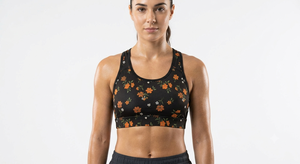 Soutien-gorge de sport à imprimé floral pour femme, maintien moyen, respirant, pour yoga, gym, MMA, boxe, vêtements de sport personnalisés par sublimation - Product Image 5
