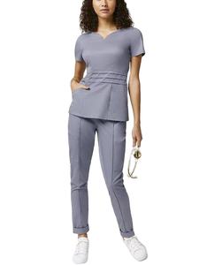 Nouvelles femmes personnalisé fermeture éclair latérale manches courtes fit hôpital uniforme doux gommages les plus exigeants hôpital médical gommages unisexe - Product Image 1