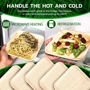 Natural <b>Surface</b> Palm Leaf Trays Sturdy Disposable <b>Plates</b> For Sustainable Picnics Camping And Professional Catering Logistics - Product Image 6