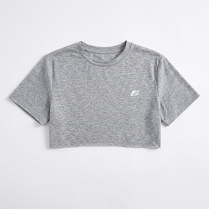 เสื้อครอปท็อปสำหรับฤดูร้อน ผ้าฝ้าย 100% ระบายอากาศได้ดี เสื้อผู้หญิงแบบเรียบ รับสกรีนโลโก้ พิมพ์ลาย DTG คอกลม แบบพื้นฐาน สำหรับออกกำลังกายและเล่นกีฬา - Product Image 5
