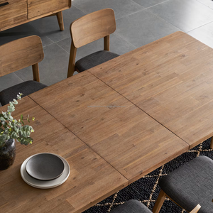 Juego de Comedor Moderno de Madera de 6 Piezas, Estilo Mid-Century, Sillas con Respaldo Sólido, Mesa Rectangular, Muebles Duraderos para el Hogar - Product Image 2