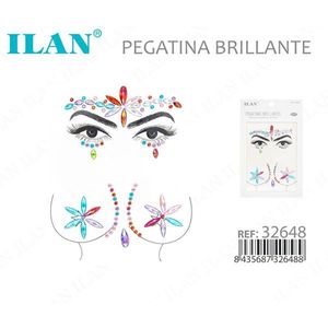 Adesivi viso glitterati ILAN multicolor per decorazioni facciali - Product Image 3