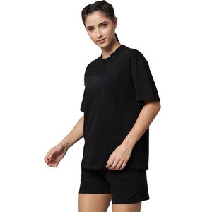Conjunto de Dos Piezas Blanco Moderno para Mujer, Camiseta Holgada Estampada y Pantalones Cortos, Ropa Deportiva Ligera de Verano, Ideal para Venta al Por Mayor - Product Image 2