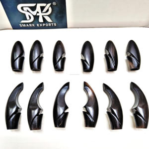 Longbow Buffalo Horn String Nock Tradicional Archery Bow End Caps Accesorios de cuerno hechos a mano para arcos de caza y tiro - Product Image 3