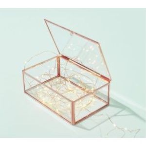 Custom Modern Geometric Brass Framed Clear Glass Storage <b>Box</b> with <b>Mirrored</b> Base Desktop Makeup Organizer Jewelry Display Case - Product Image 3