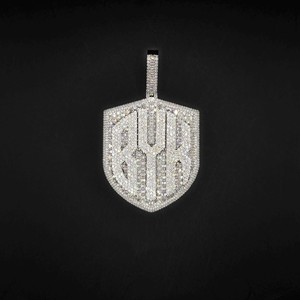 Pendentif personnalisé taille baguette émeraude, serti de diamants de laboratoire, en argent 925 massif, or véritable 10K, testeur d'or, style Hip Hop, or blanc, bijoux en diamant - Product Image 1