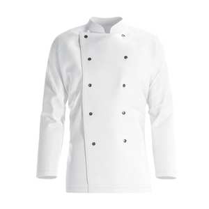 Uniforme de Cocina 100% Algodón, Manga Larga, Transpirable, para Personal de Restaurante y Hotel, Fabricante OEM, Venta al Por Mayor - Product Image 3