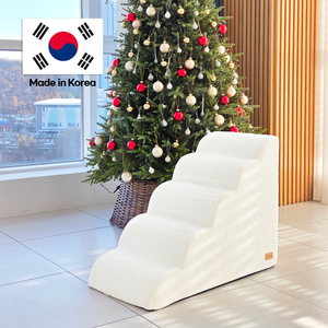 [AllmioPet] Escalera para Mascotas de Tela Color Marfil, 5 Escalones, Modelo AMP 5 IV, Diseñada para Perros y Gatos, Fácil de Subir en Interiores y Protección de Articulaciones - Product Image 1