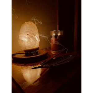 Lámpara de Sal Blanca del Himalaya Hecha a Mano, Lámpara Decorativa de Cristal Natural para Dormitorio, Oficina, Spa, Yoga, Meditación, Luz Ambiental, Regalo - Product Image 5