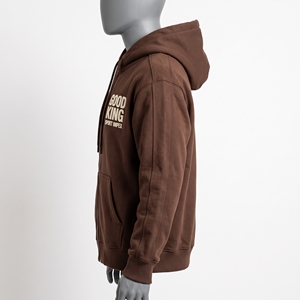 Sudadera con capucha de forro polar marrón moca con cremallera completa, bolsillo frontal dividido, cordones ajustables y cuello con capucha, ropa cálida para actividades al aire libre - Product Image 4